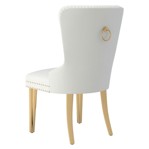 Ivory Dining Chairs with Gold Legs (Set of 2)