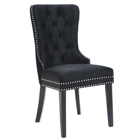 Velvet Dining Chair with Nailhead Details (Set of 2)
