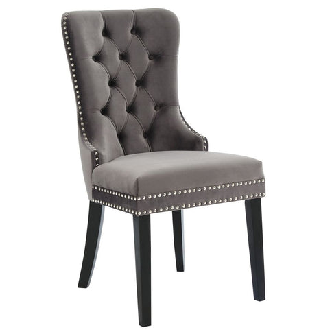 Velvet Dining Chair with Nailhead Details (Set of 2)