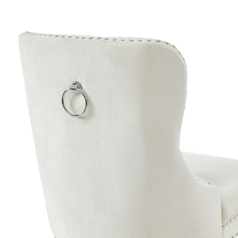 Velvet Dining Chair with Nailhead Details (Set of 2)