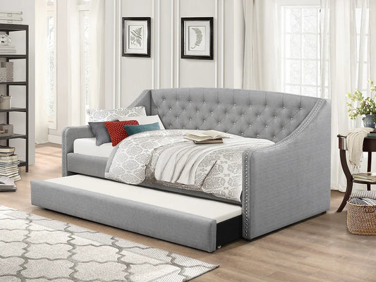 Grey Fabric Day Bed Trundle