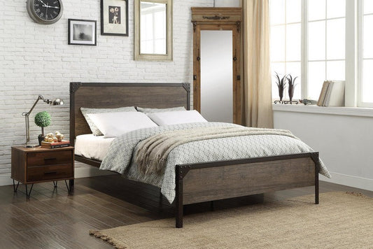 Wood Bed with Steel Frame
