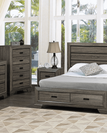 Panel Bed, Dresser, Chest of Drawers and Nightstand Set