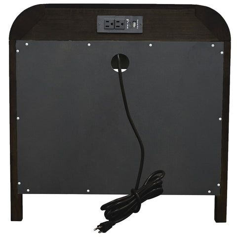 Dark Walnut Curved Nightstand