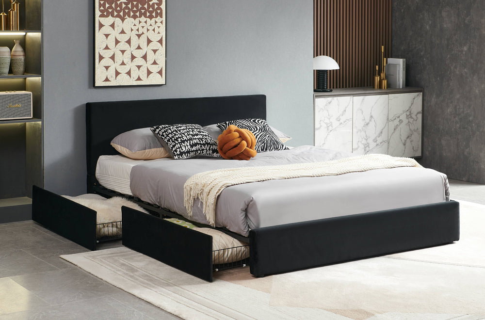 Basic Headboard Storage Platform Bed