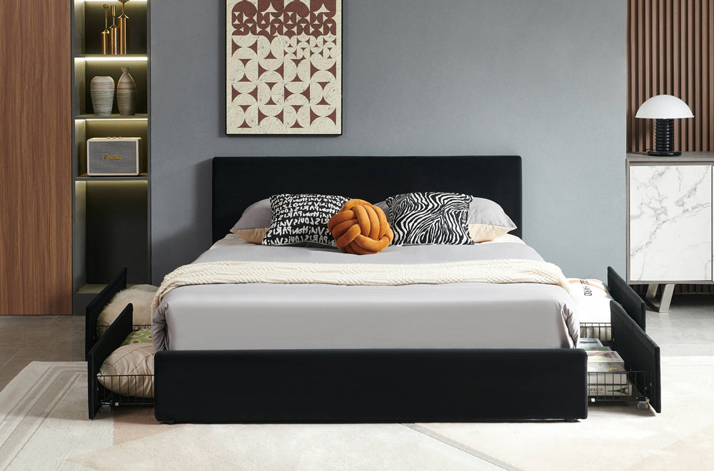 Basic Headboard Storage Platform Bed