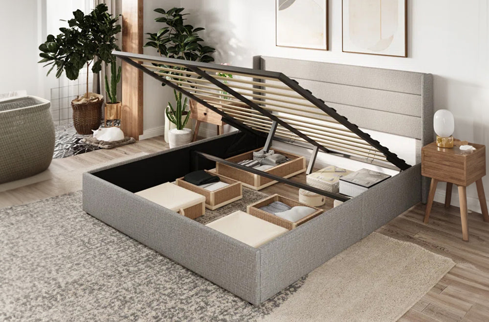 Panelled Storage Platform Bed