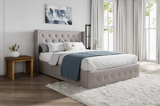 Tufted Storage Platform Bed