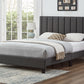 Vertical Panel Tufted Headboard Platform Bed