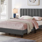 Vertical Panel Tufted Headboard Platform Bed