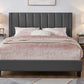 Vertical Panel Tufted Headboard Platform Bed