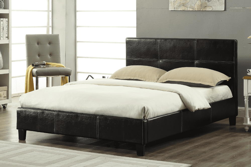 Tufted Square Stitching Headboard Platform Bed