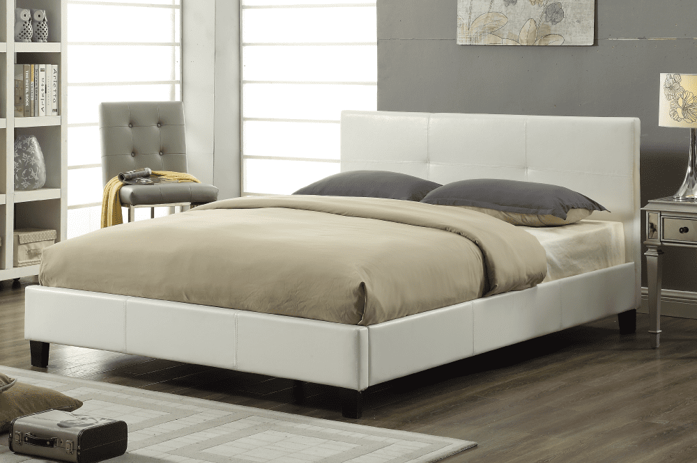 Tufted Square Stitching Headboard Platform Bed