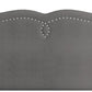 Velvet Headboard with Nailhead Detail and Matching Bench