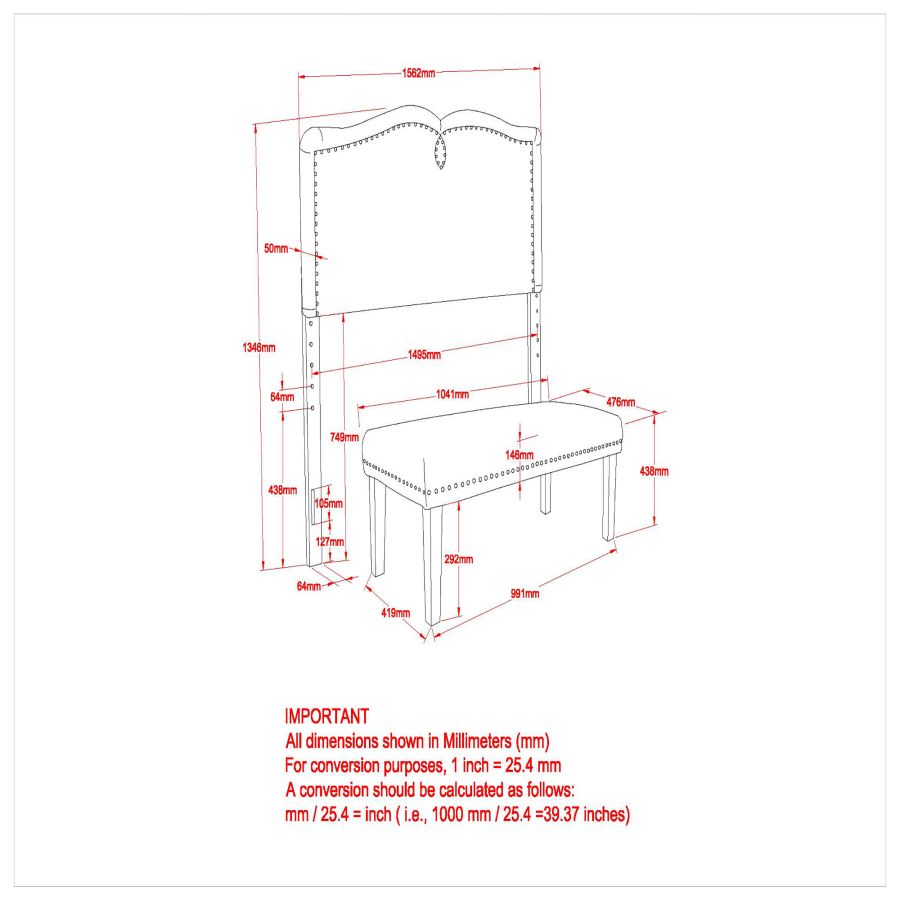 Velvet Headboard with Nailhead Detail and Matching Bench