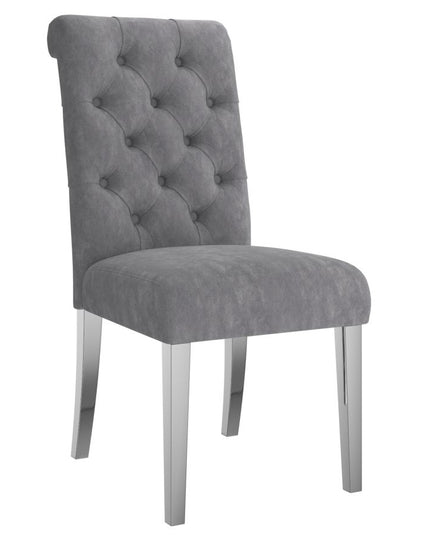 Faux Marble Dining Set with Light Grey Velvet Chairs