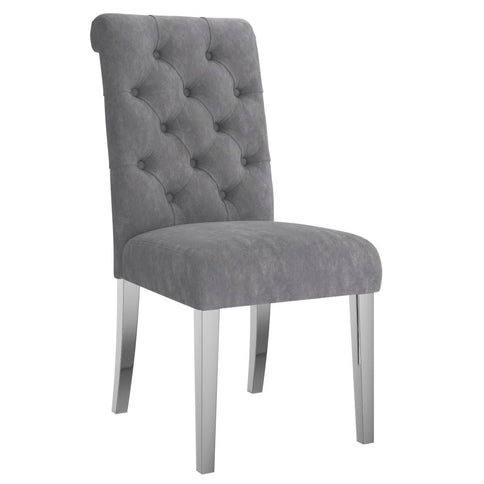 Faux Marble Dining Set with Light Grey Velvet Chairs