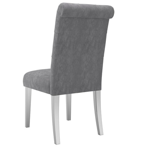 Faux Marble Dining Set with Light Grey Velvet Chairs