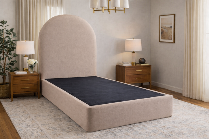 Custom Arch Upholstered Platform Bed