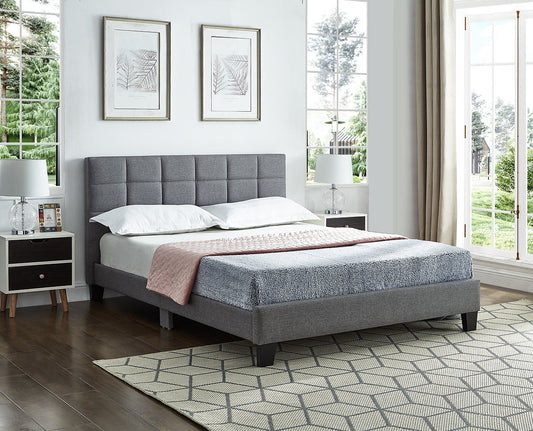 Padded Squares Headboard Bed