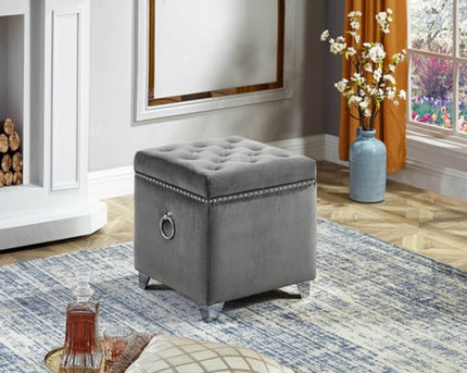 Velvet Storage Ottoman