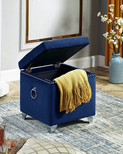 Velvet Storage Ottoman
