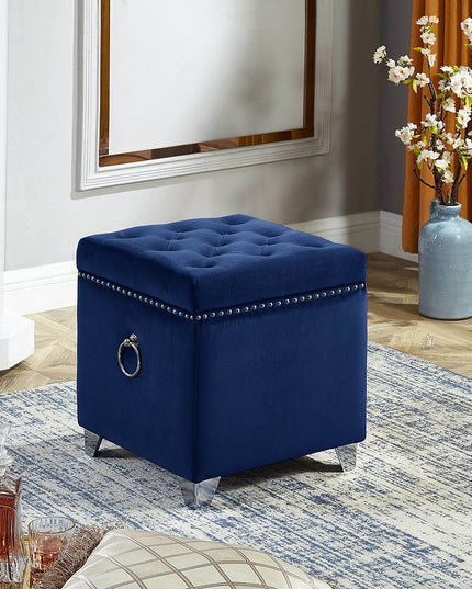 Velvet Storage Ottoman