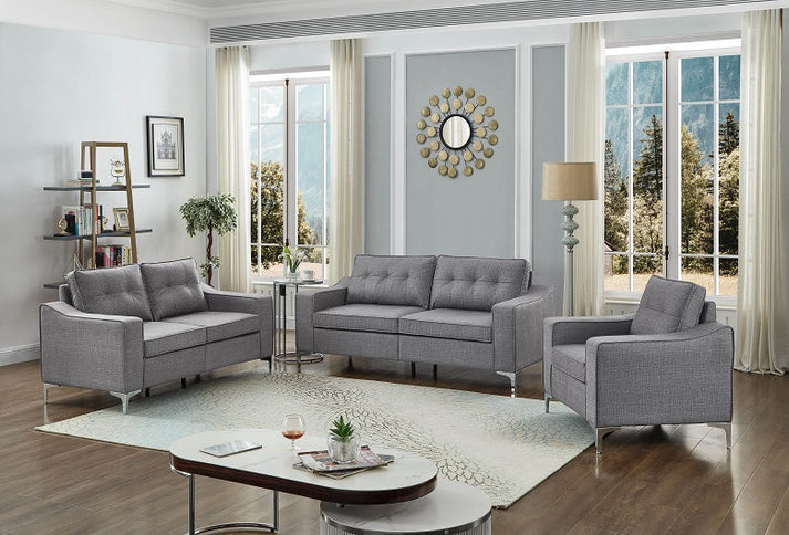Fabric Button Tufting Sofa Set (Available Individually or as a Set)