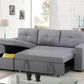 Grey Sofabed Sectional with Storage