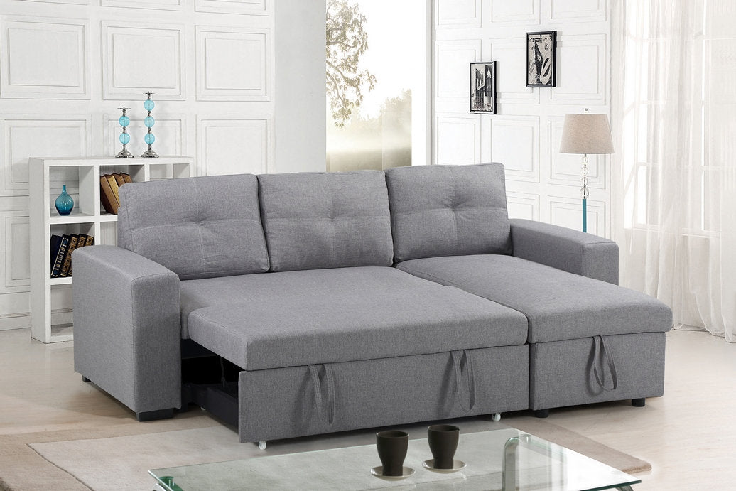 Grey Sofabed Sectional with Storage