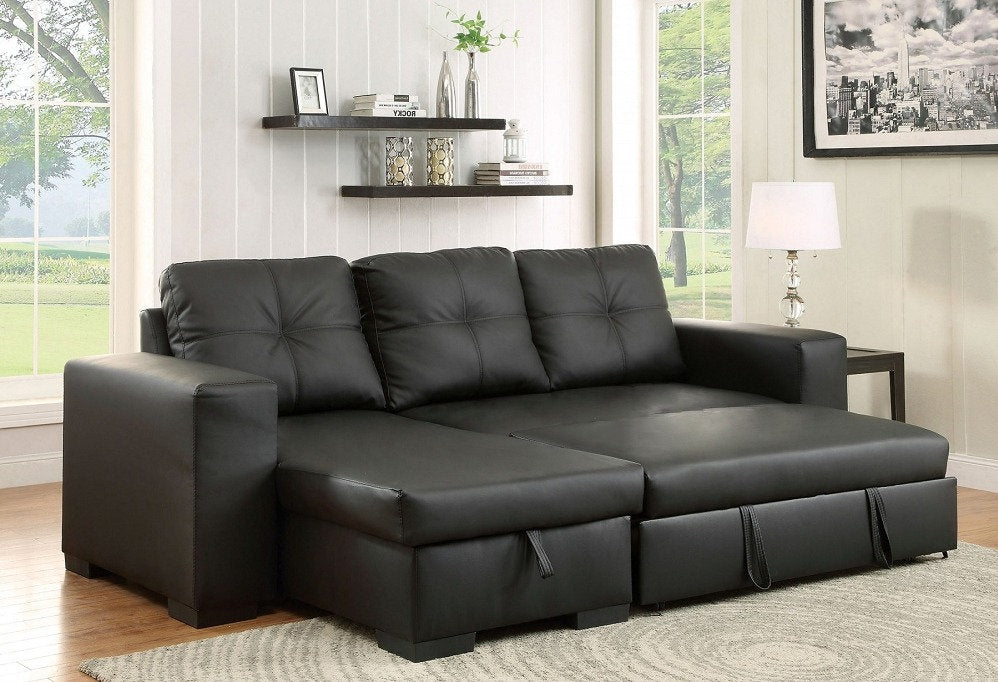 Black Sofabed Sectional with Storage