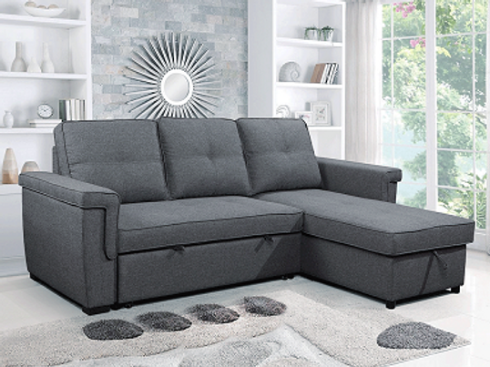 Grey Sofabed Sectional with Storage