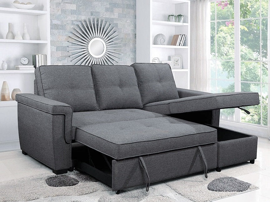 Grey Sofabed Sectional with Storage