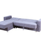 Soft Grey Fabric Sofabed Sectional with Storage