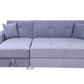 Soft Grey Fabric Sofabed Sectional with Storage