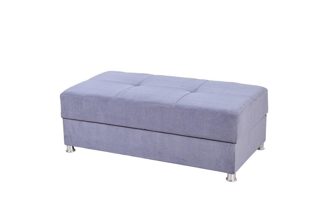 Soft Grey Fabric Sofabed Sectional with Storage