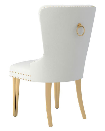 Oak Dining Set with Ivory Chairs
