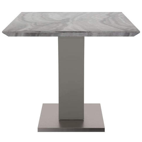 Faux Marble Dining Set with Blue Velvet Chairs