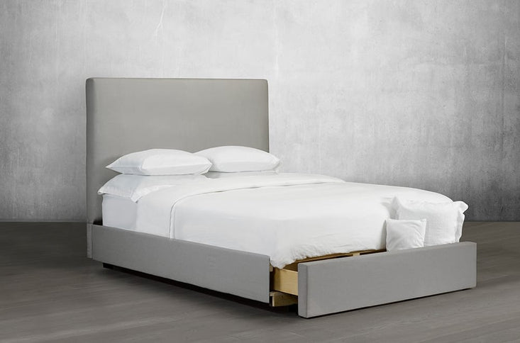 Custom Flat Headboard Bed with Drawer