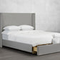 Custom Flat Headboard Wing Bed with Drawer