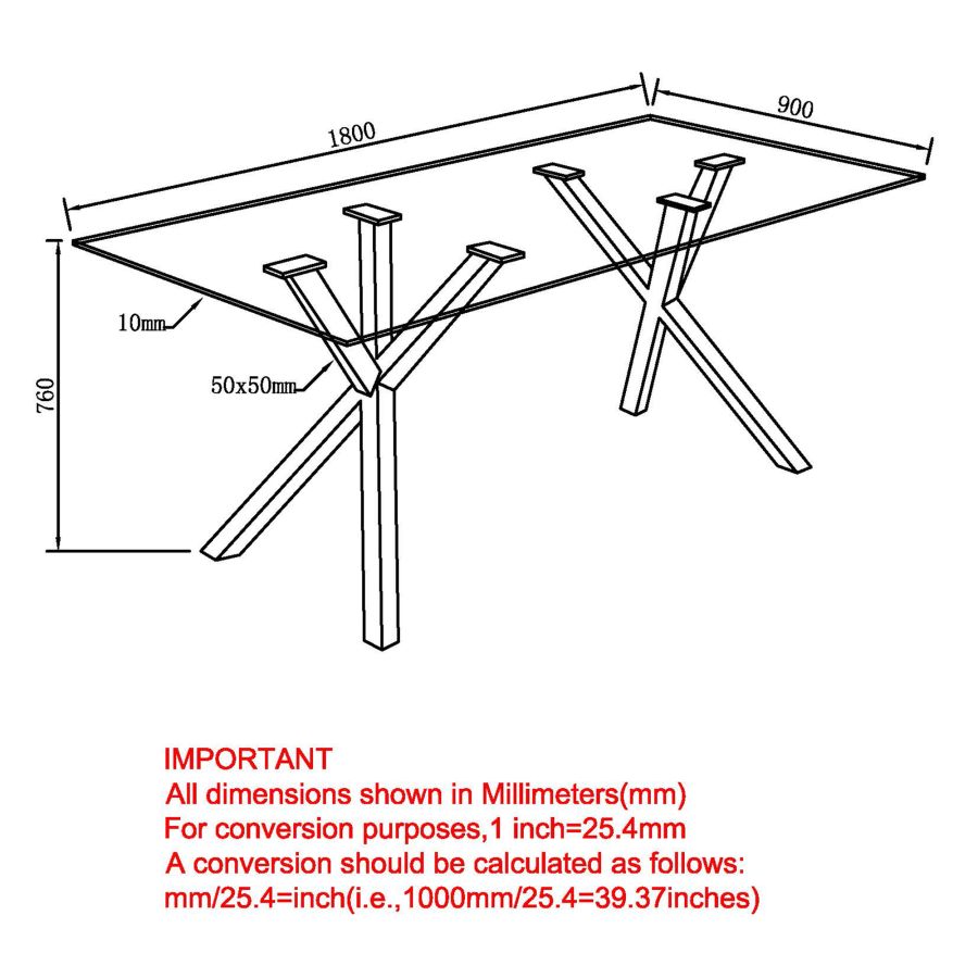 Geometric Glass Dining Table with Black Velvet Dining Chair (7 pc Dining Set)