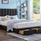 Vertical Tufted Panel Bed with Storage