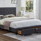 Button Tufted Storage Platform Bed with Adjustable Headboard