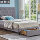 Button Tufted Storage Platform Bed