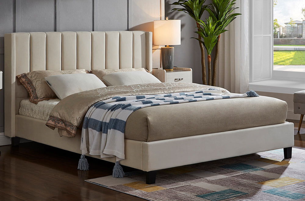 Vertical Tufted Velvet Bed