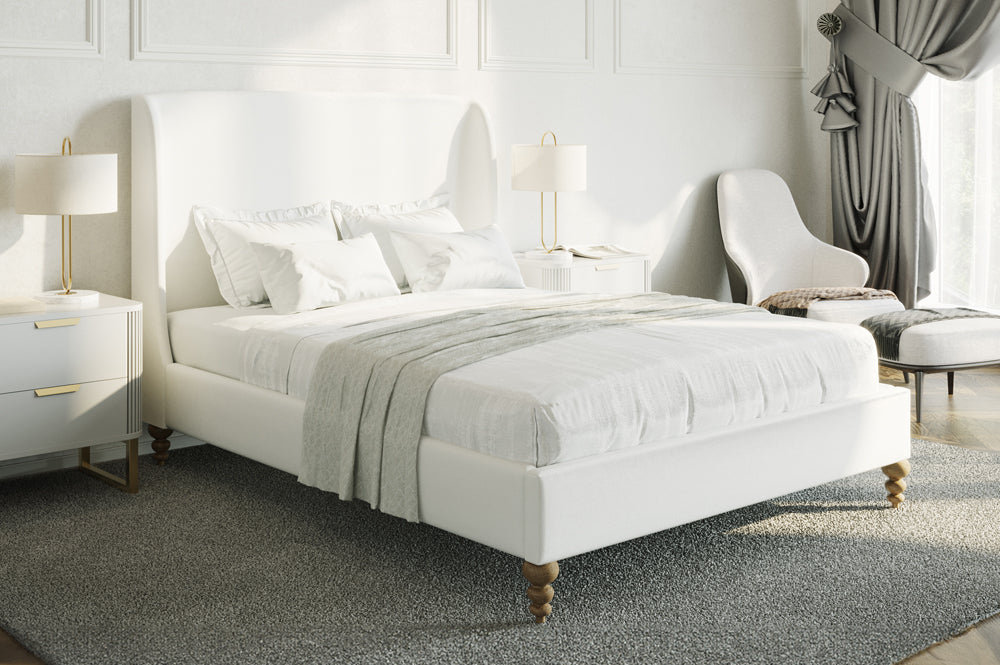 Linen Fabric Platform Bed