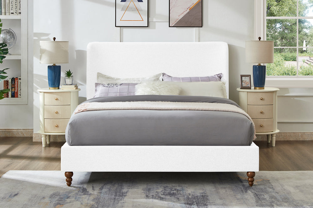 Linen Fabric Platform Bed