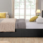 Metal Frame Storage Platform Bed with Velvet Panelled Headboard