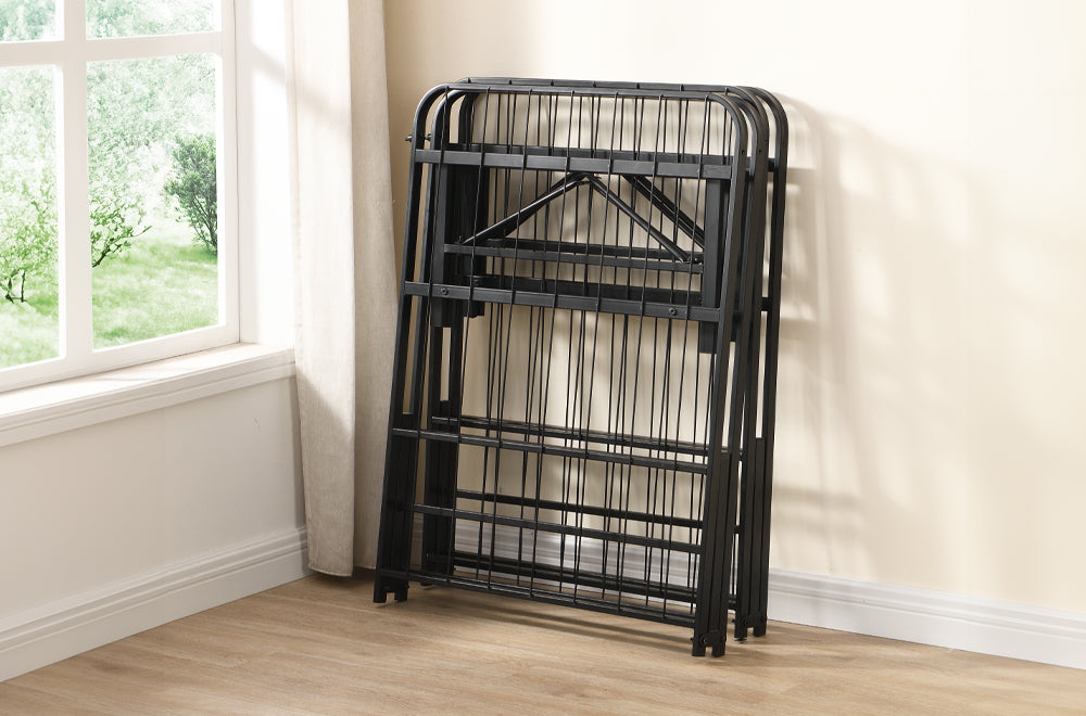 Foldable Wire Grid Metal Bed