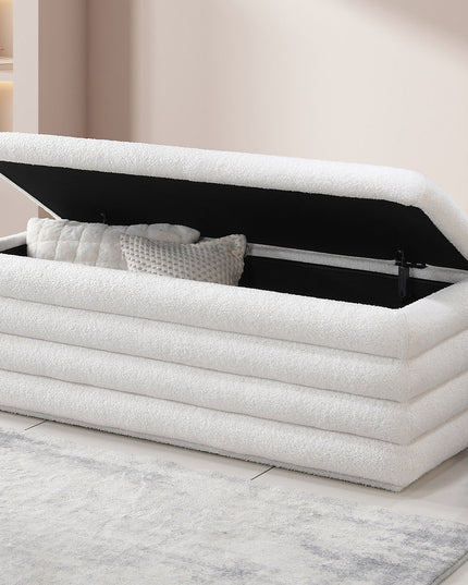 Boucle Storage Bench